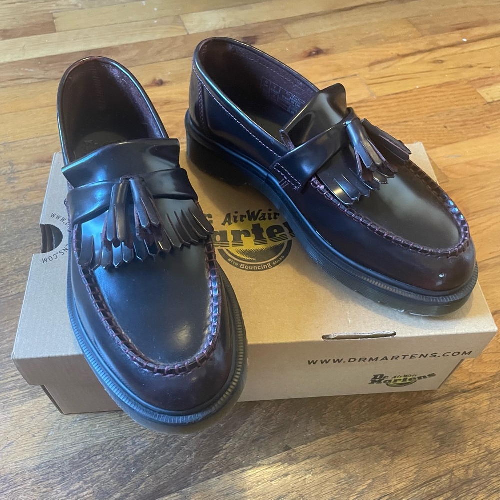 Dr. Martens ADRIAN Cherry Red Tassel Loafers